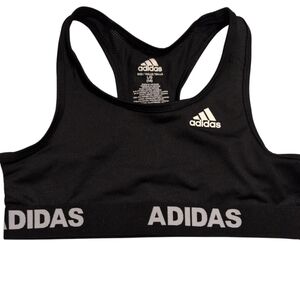 Adidas Black and White Logo Sports Bra